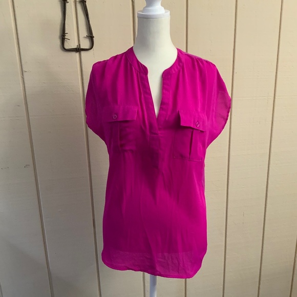 Inc. hot pink womans short sleeve blouse - Picture 1 of 2